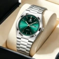 Silver with green surface