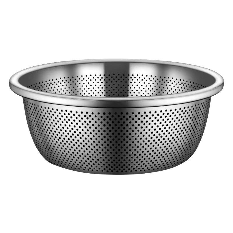 304 Stainless Steel Vegetable Washing Basin with Draining Basket, Rice Washing Sieve, Rice Washing Basin, Kitchen Fruit Basket, Household Draining Basket with Free Shipping Wholesale