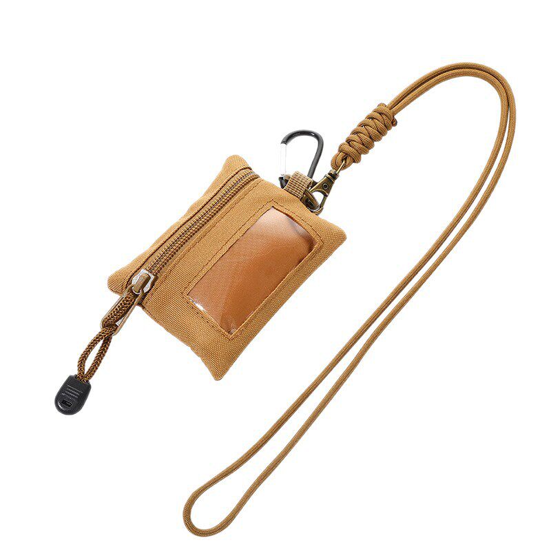 Lanyard Small Card Holder New Tactical Mini Coin Purse Outdoor Sports Headphone Storage Bag Coin Bank Card Holder
