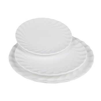 Wholesale Chaozhou Hotel Porcelain Western White Porcelain Plate Ribbed Shallow Plate Restaurant Daily Main Dish Plate