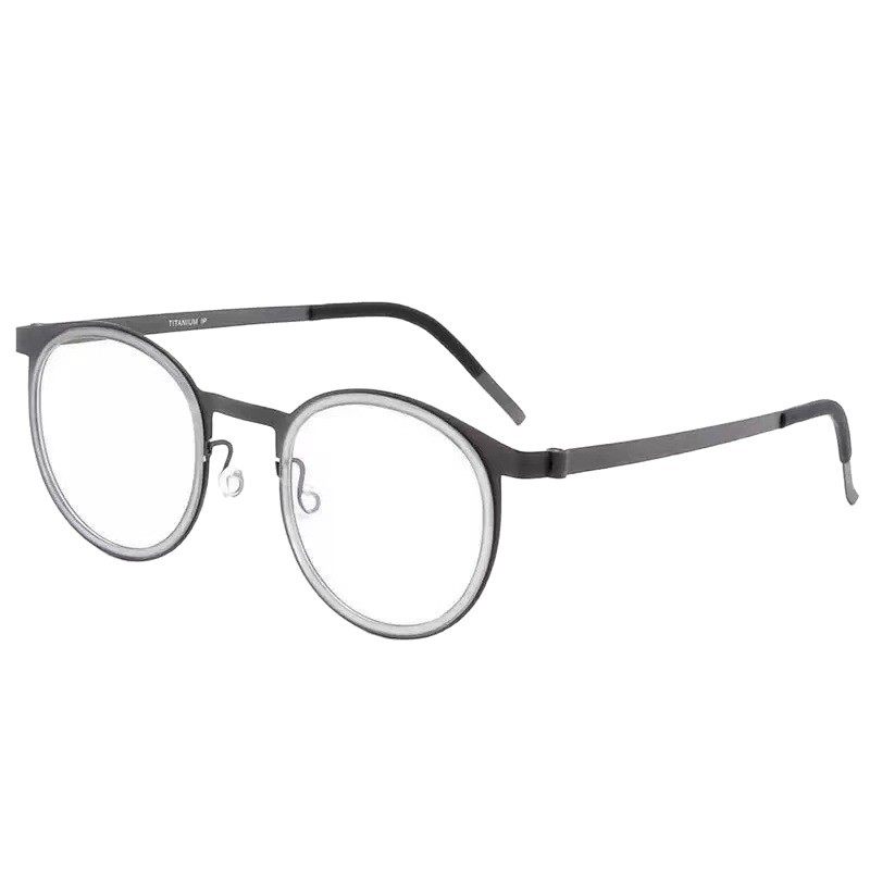 New Style Presbyopic Ultra-Light Bean Flower Color Versatile Fashion Oval Retro Anti-Blue Light Metal Eyeglass Frame Suitable for Prescription Lenses