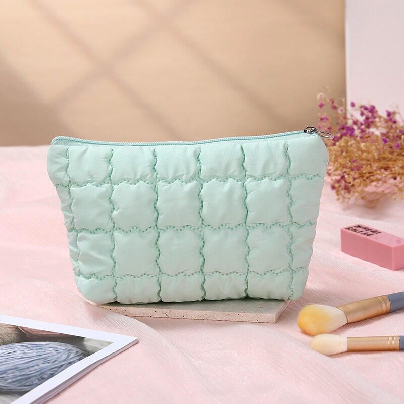 25 New Fashionable Cotton-Filled Cosmetic Bags Large Capacity Casual Clutch Bags Cross-Border Soft Cloud Multifunctional Storage Bags