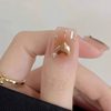 Fairy and desired autumn and winter chestnut nail patch ins wear nail finished product white handmade short fake nail patch