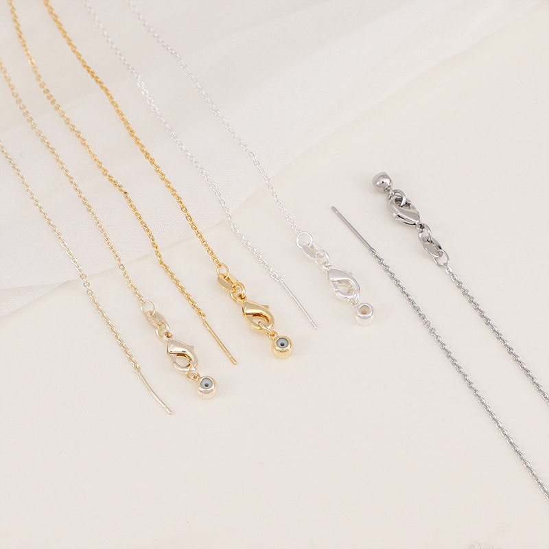 Cross-border jewelry 18K gold universal necklace gold-plated adjustable extension O-chain DIY Passepartout copper matching chain