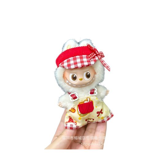 仅衣服适用四心底密码4.0拉布布娃衣mini版4代Labubu迷你公仔套装