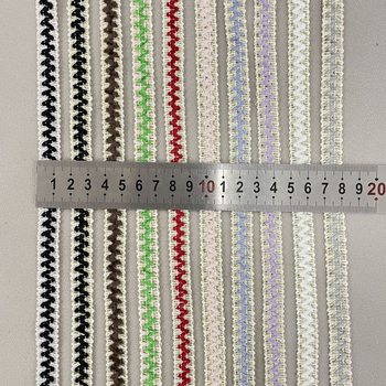 Korean Style Tweed Wave Centipede Woven Flower Pattern Flocking Black Gold Flower Webbing Edge DIY Gold Thread Clothing Lace