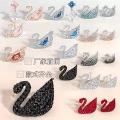 Swarovski Swan Necklace Women Gradient Blue Black White Red Classic Style Fashion Versatile Clavicle Chain Dropshipping