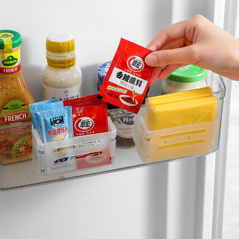 Japanese-Style Refrigerator Side Door Clip-On Retractable Storage Box Refrigerator Small Items Hanging Classification Organizer in Stock