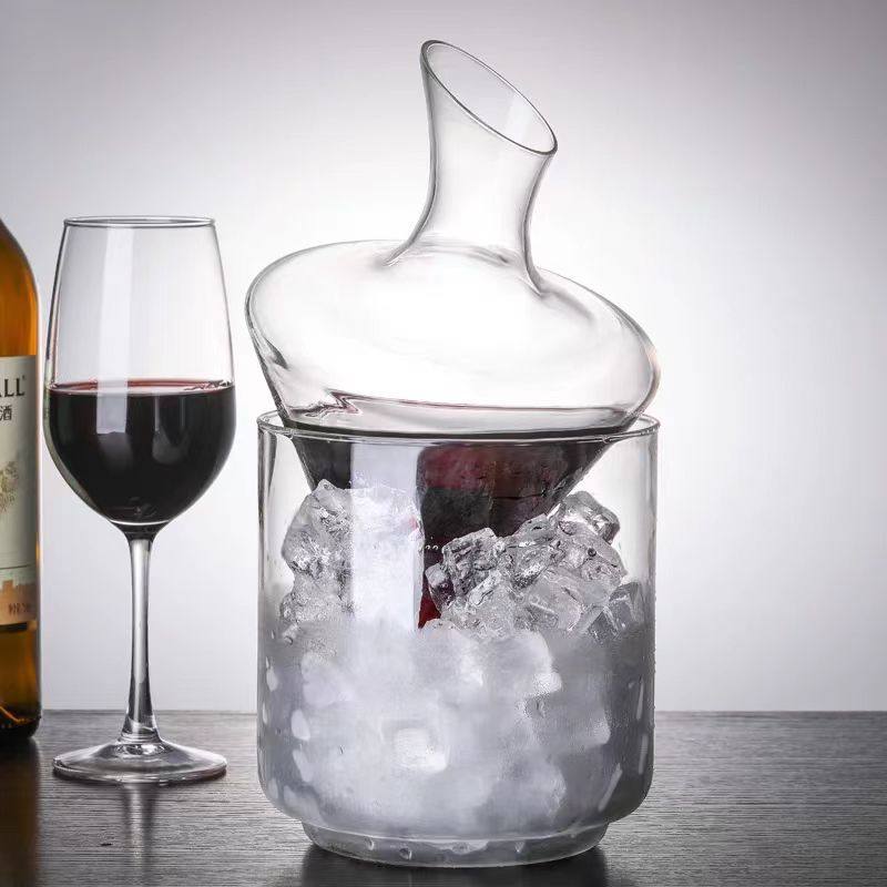 Wine Dispenser, Wine Jug, Household Ice Bucket, Glass Design, Rotating Creative Wine Set, Red Wine Decanter, Wine Set