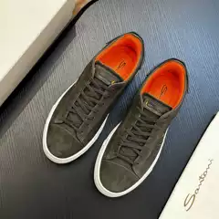 Cross-Border High-End Factory Men's 2024 New Sports Shoes, Men's Breathable Trendy Shoes, Genuine Leather Panel Shoes, Versatile Hot-Selling Models