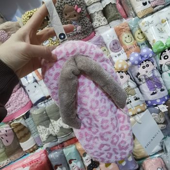 Shuangli Genuine Supermarket Can Buy Leopard Print Flip-Flops Hand Towel Creative Hand Towel Cute Korean Version