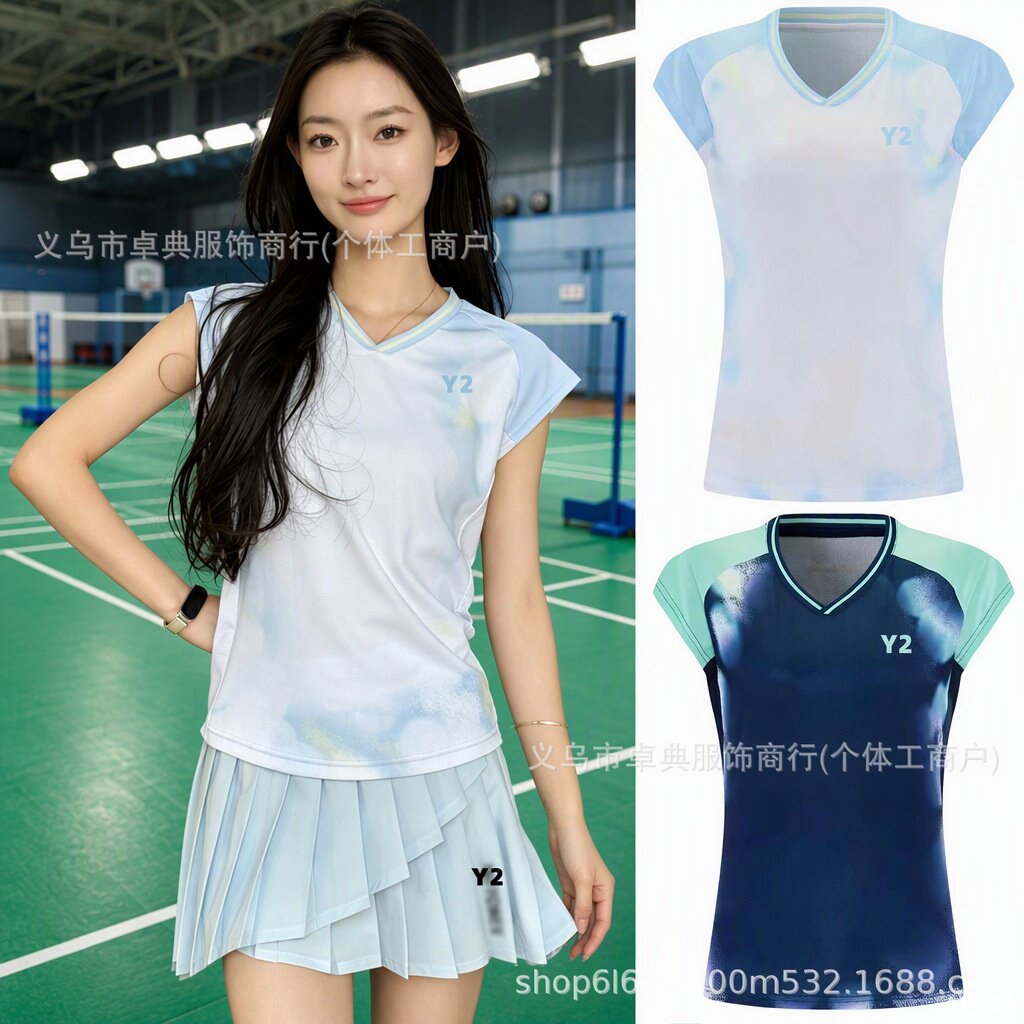 ชุดแบดมินตันแห้งเร็ว ดูดี มีสไตล์ สำหรับผู้หญิง แขนเล็กแบบบินได้ เสื้อยืดกีฬา ชุดแข่งขัน ชุดฝึกซ้อม สำหรับวอลเลย์บอล ปี 2026