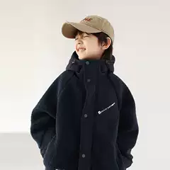 Boys' Mao Mao Coat Thickened Winter New Arrival Boy's Coat Jacket Children's Lamb Fleece Cotton-padded Coat for Middle and Big Children's Cotton-padded Coat