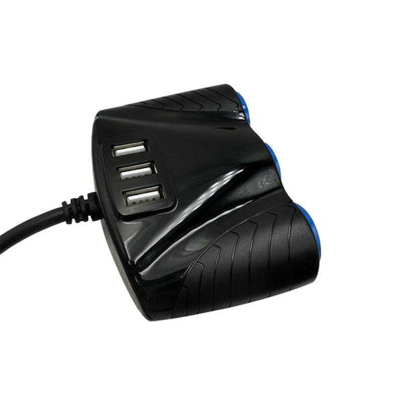 Cross-border one-to-three cigarette lighter car charging car charger car plug USB function car air pump refrigerator extension