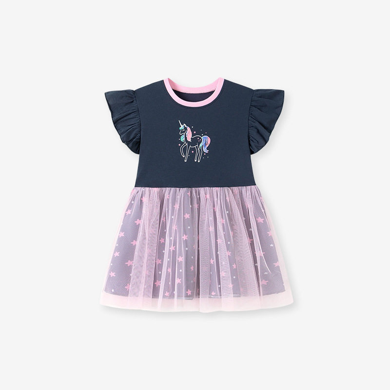 New Summer Girls' Dress, Cute Baby Tulle Dress, [Style] Cartoon Kids' Dress