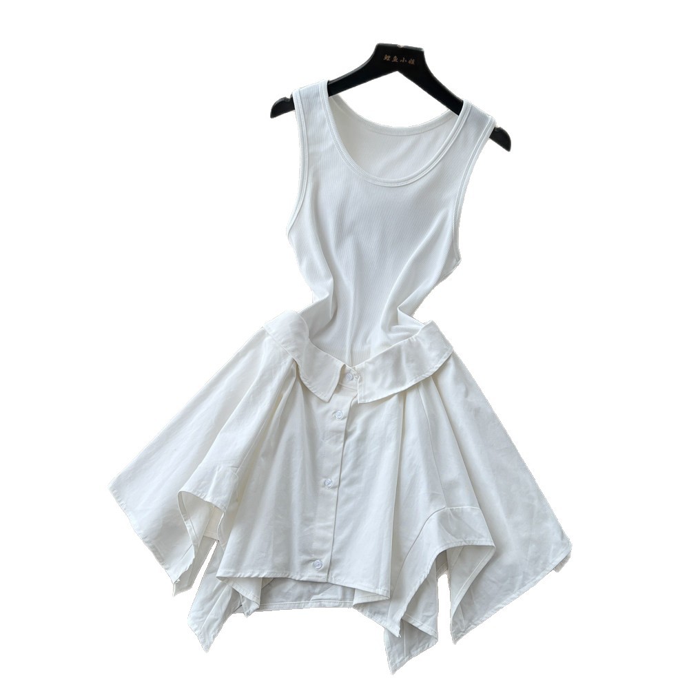 Sleeveless A Line Irregular Dress Summer Slim Fit Versatile Casual Style Wholesale Available