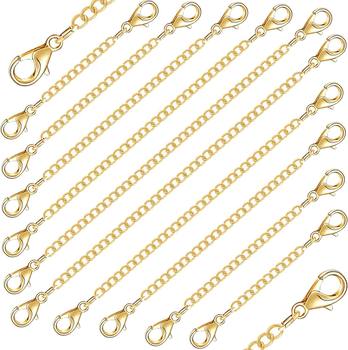 Stainless Steel Double Head Lobster Buckle and Tail Chain Jewelry Accessories Titanium Steel Necklace Rope Bracelet Rope Leather Rope Adjusting Extension Chain