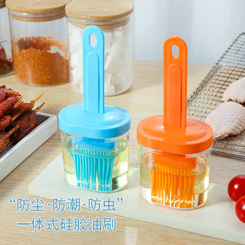 Oil brush with bottle high temperature resistant household kitchen pancake brush honey oil brush bottle seasoning bottle barbecue brush oil maple
