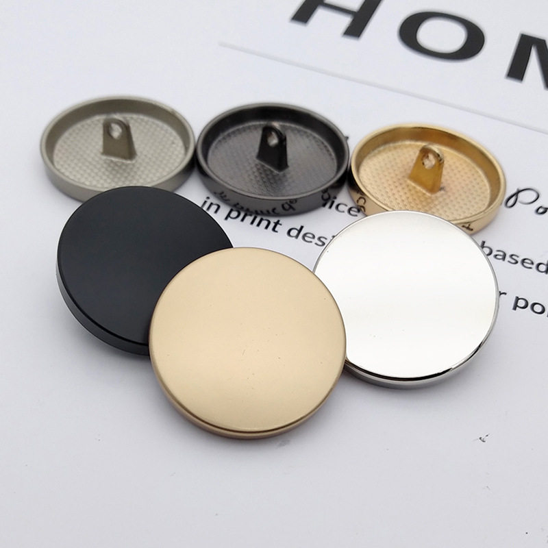 Metal flat hand-stitched button coat windbreaker decorative mirror hand-stitched button suit jacket all-match round button
