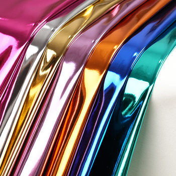 Factory spot metal high-gloss mirror leather pu leather fabric performance clothing fabric luggage shoe material soft foreskin