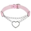 Cross-border Harajuku Heart-shaped Chain Collar Necklace Fashion Trend Leather Love Neck Chain Neck Chain Clavicle Chain