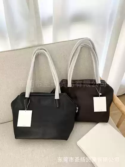 High-Quality The*Row Tote Bag Henri Bag Soft Genuine Leather Satchel Versatile Cowhide Large-Capacity Shoulder Bag