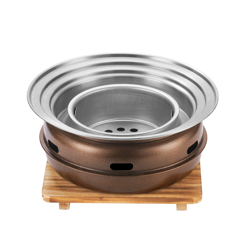 Extra-Thick Full Set of Japanese-Style Household Charcoal Grill for Indoor and Outdoor Use, Portable Barbecue Grill for Tea Brewing and Grilling Skewers