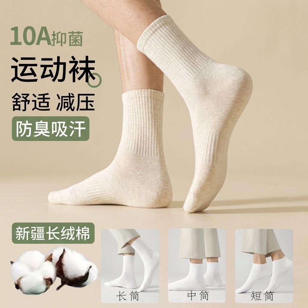 100纯棉袜子男款春季女款袜子加厚保暖抗菌防臭长筒袜子诸暨袜业