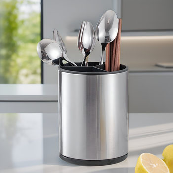 Multifunctional rotating kitchen knife rack 360 degree rotating knife and fork holder chopsticks storage tube stainless steel knife holder