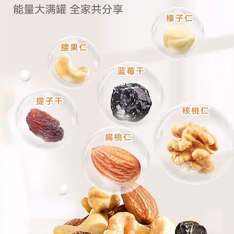 Wolong Wolong's Preferred Mixed Nut Baking Nut Dried Nut Non-Fried Party Snacks 500g/Can