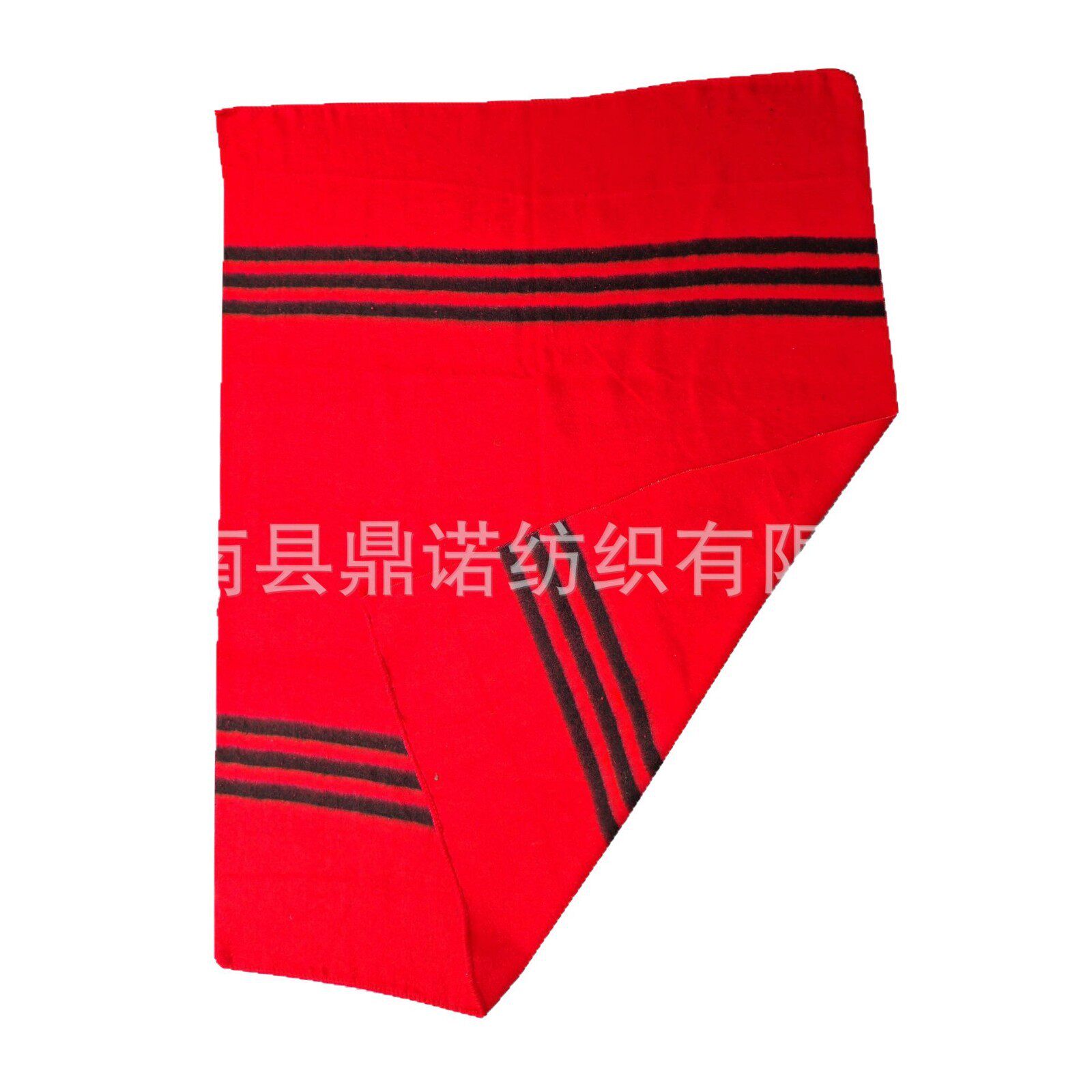 Factory Supply Red Line Blanket Retro Recycled Wool Disaster Relief Blanket Waste Cotton Blanket