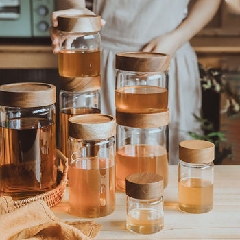 Borosilicate glass jam bottle moisture-proof sealed tea jar Bird's Nest sub-bottle transparent glass sealed storage jar