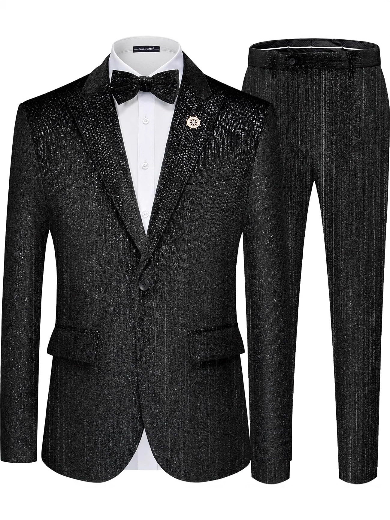 bright slim fit Korean style handsome British style business formal wear men's two-piece suit