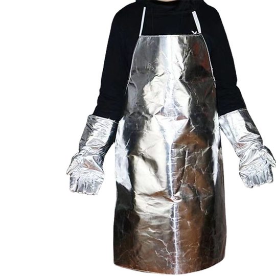 Wholesale aluminum foil apron heat insulation kitchen high temperature resistant oil splash smelting anti-scald anti-radiation anti-splash flame retardant clothing
