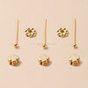 14/18K gold nine-character needle ball needle receptacle copper ring love-shaped diy jewelry spacer bead copper accessories wholesale