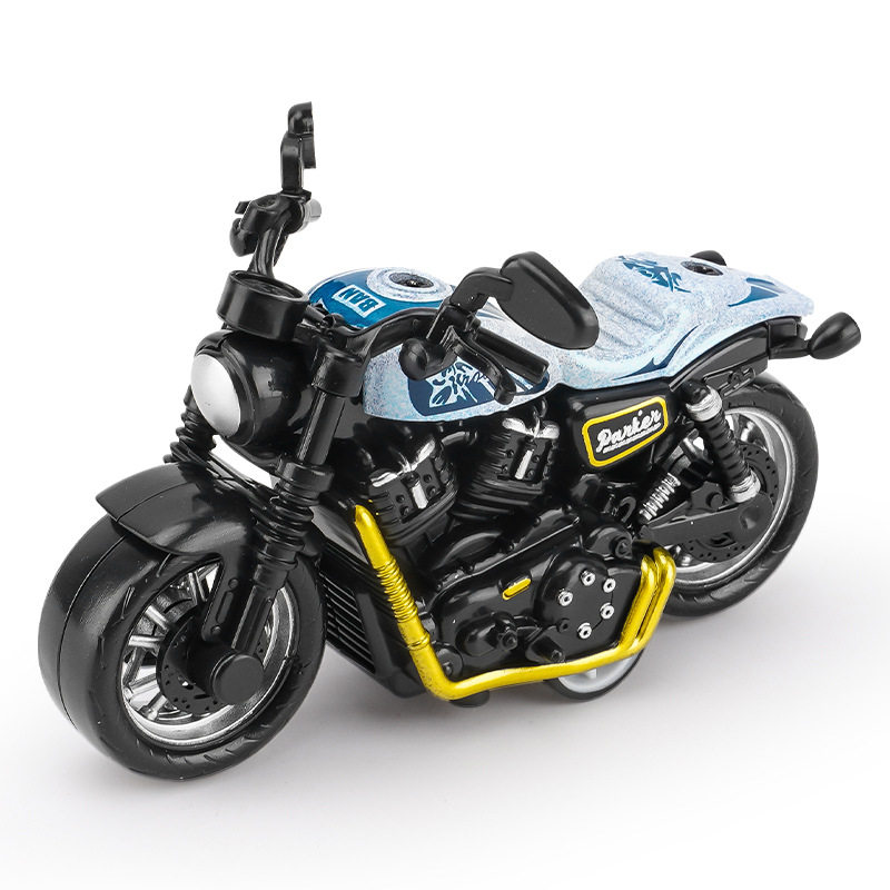 跨境代发儿童玩具男孩宝宝仿真合金摩托车摆件钥匙扣模型玩具车子