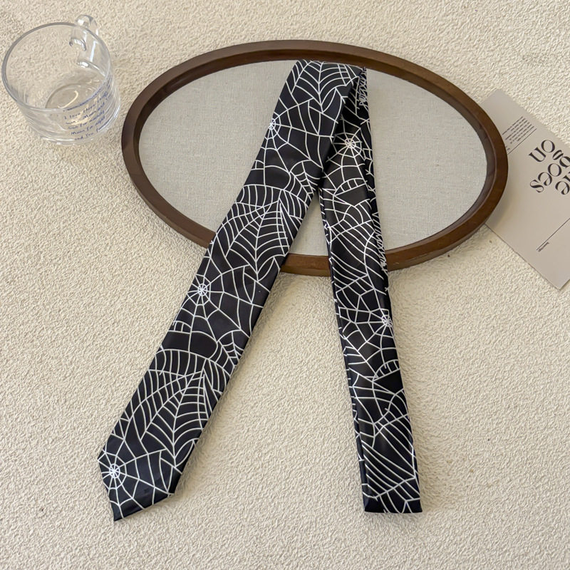 蓮の葉ネット黒ネクタイ - 約155cm