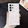 Suitable for Samsung S25Ultra Bow English Mobile Phone Case S24 Pure Color A56 Jelly Two-In-One A16 Girl