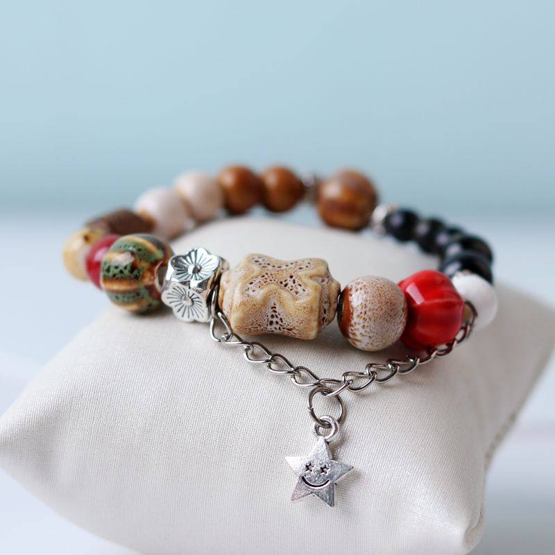 Factory supply national style retro bracelet new ceramic jewelry stall live direct supply new Chinese bracelet