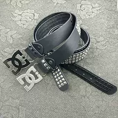 American Retro Y2K Wide Belt for Women with a Unique Design, Niche Personality, Hot Girl Style, Double C Decoration, Rhinestone Three-Row Rivet Belt