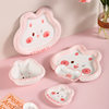 Ceramic Children's Tableware Set Cute Yami Rabbit Rice Bowl Handle Bowl Dumpling Plate Underglaze Color Bowl Plate Hand-painted