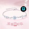 Star Wish Four-Leaf Clover Bracelet Luminous Accessible Luxury Niche Ins High-End Valentine's Day Birthday Gift for Girlfriend