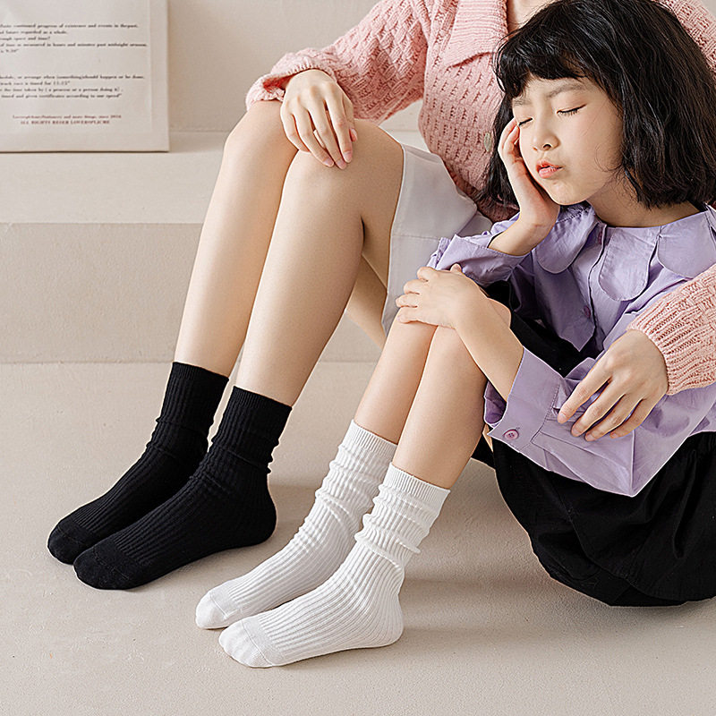 Parent-child socks girls' colorful children's socks spring and autumn thin combed cotton pile socks candy color baby mid-calf socks