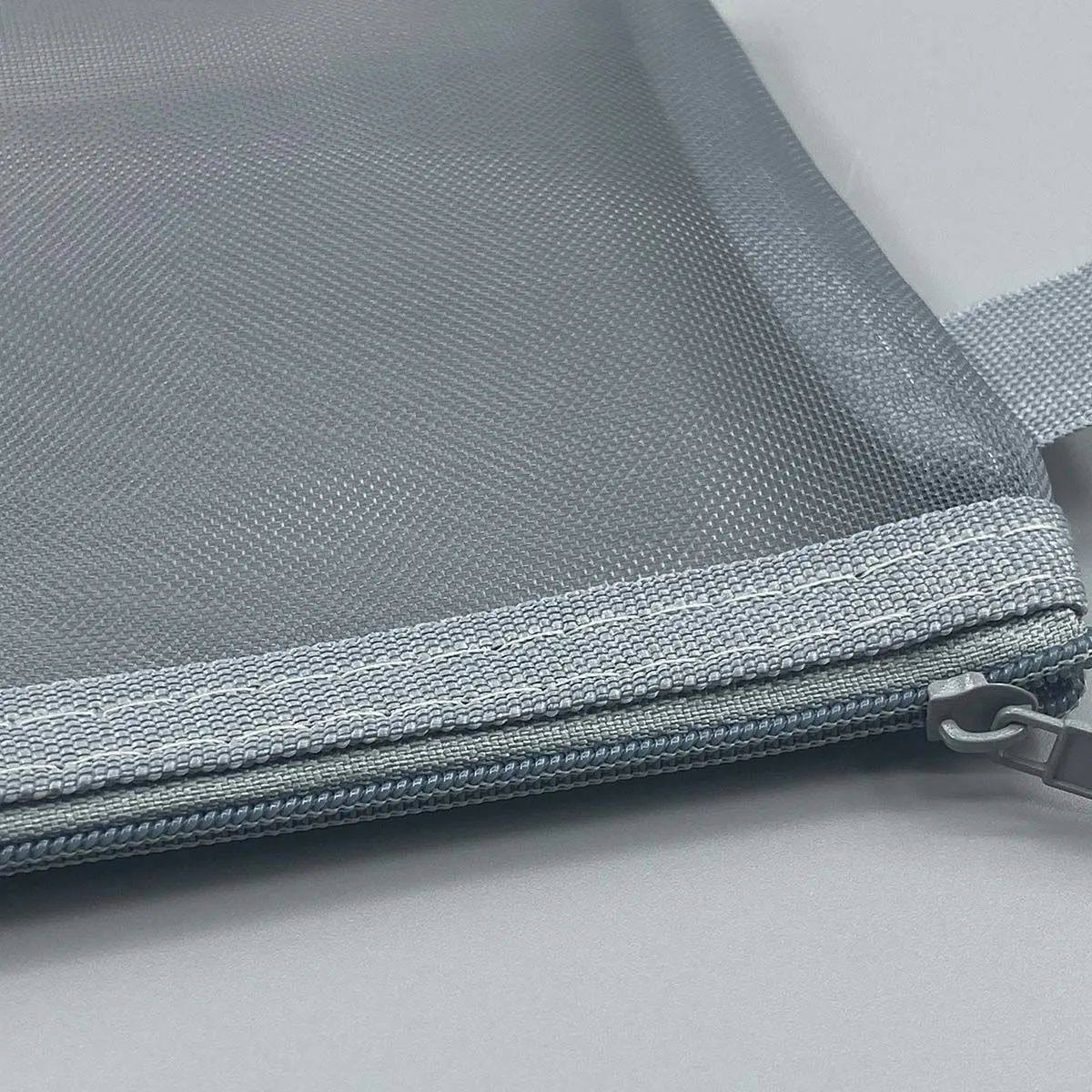 Transparent Mesh Pencil Bag Large Capacity Zipper Storage Bag Student Examination Portable Pencil Bag Stationery Bag Printable