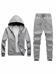Spring and Autumn Suit 2025 Hooded Cardigan Sweatshirt Casual Men's Two-Piece Suit Men's Fish Suit New Trend