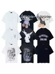 Cross-border New Represent Greek Mythology Angel Teddy Bear Vintage Washed Duffy Men's and Women's Short-sleeved T-shirts