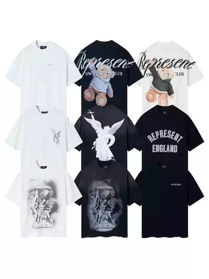 Cross-border New Represent Greek Mythology Angel Teddy Bear Vintage Washed Duffy Men's and Women's Short-sleeved T-shirts