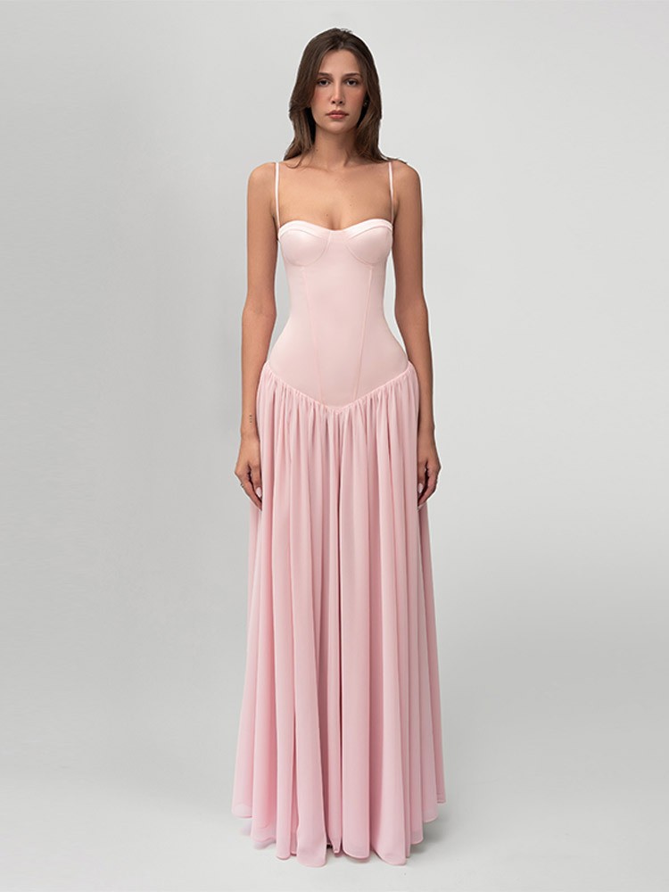 Elegant Strapless Maxi Dress Sexy Fitted Bodice Flared Skirt Perfect for Parties Wholesale Available