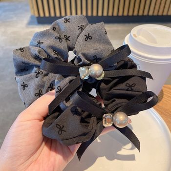 Autumn and Winter New Bowknot Large Intestine Hair Ring Advanced Feeling Ball Tie Rope Mori Style Pony Tail Hair Rope Hair Accessories