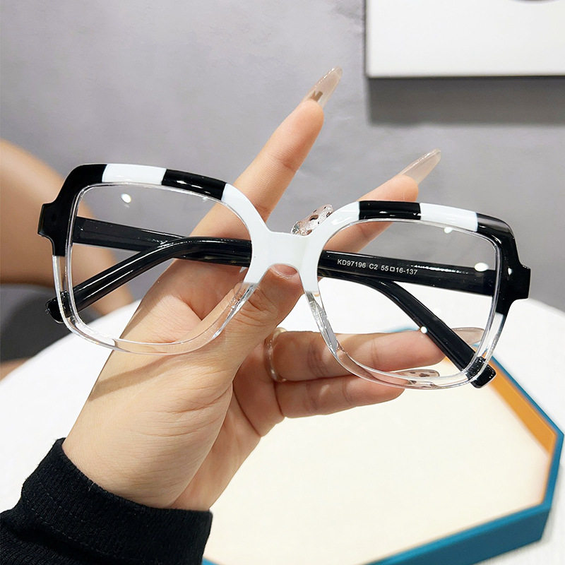 Glasses Frame Women's Big Face Slimming Eyes Myopia Can Be Equiped with No Power Flat Mirror Men's Fashionable 97196 Mirror